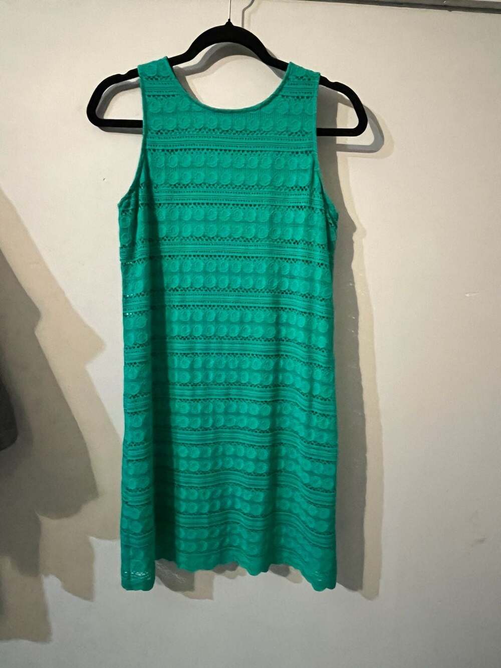 RN Studio by Ronni Nicole Green Sleeveless Crochet Lace Sheath Mini Dress 001-00